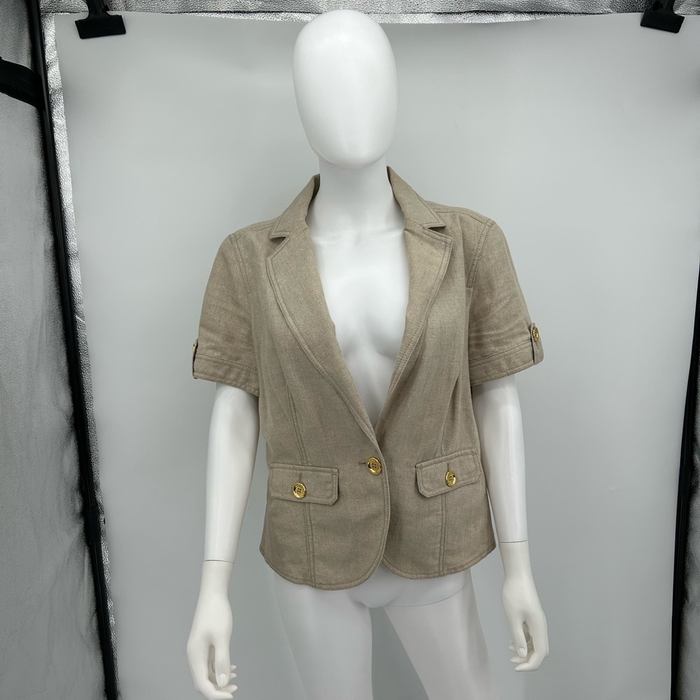 MICHAEL Michael Kors Tan Blazer with Gold Buttons